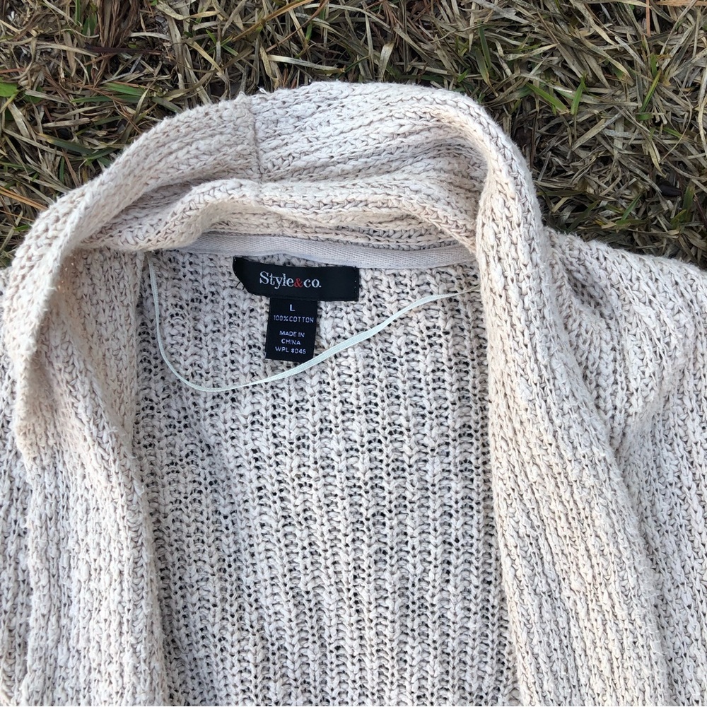 Style & Co Cotton Cardigan sz L - Picture 4 of 6